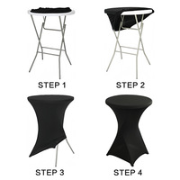 Housses de table pliantes rondes en plastique de haute qualité pour banquets, colorées, pour cocktails, fêtes et mariages