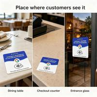 Carte NFC NTAG215 13,56 MHz avec support de table en acrylique, étiquette sans contact, étanche, pour usage professionnel, hôtelier et de membre