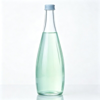 Bouteille en verre transparente de 330 ml, 500 ml, 750 ml, forme boule de bowling, avec logo personnalisé et couvercle à vis en fer blanc pour boissons