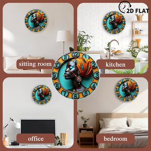 Round Wooden Wall <b>Clock</b> 25cm <b>Art</b> Deco Silent Home Living Room Decorative Wall <b>Art</b> <b>Clock</b> - Product Image 5