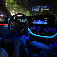 Vente flash Kit de mise à niveau de l'intérieur de luxe Classe S W221 Écran LCD Lumière d'ambiance Planche en bois de pêche pour Mercedes Benz Classe S W221