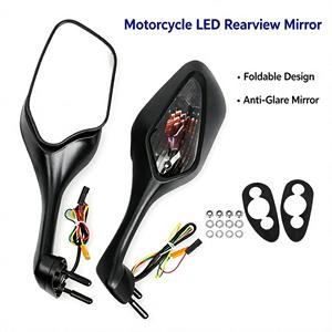 Rétroviseur pliable et pivotant pour <span class=keywords><strong>moto</strong></span>, compatible <span class=keywords><strong>avec</strong></span> Honda CBR1000RR, rétroviseur latéral modifié <span class=keywords><strong>avec</strong></span> clignotant - Product Image 1