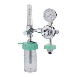 Hot sale hospital flow medical oxygen regulator flowmeter side or bottom inlet with humidifier combination