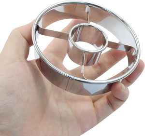 Cortador de rosquillas de acero inoxidable, cortadores de rosquillas de 3,86 pulgadas, molde, herramienta profesional para hornear para rosquillas, bagels, galletas, galletas - Product Image 5