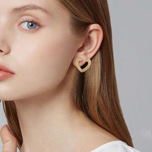 Pendientes Geométricos de Plata de Ley 925 con Circonita y Baño de Rodio Fino, Regalo de Moda para Mujer, para Compromiso, Boda o Aniversario - Product Image 2