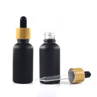5ml 10ml 15ml 20ml 30ml 50ml 60ml 100ml flacon compte-gouttes en verre dépoli blanc opaque noir mat avec couvercle en bambou