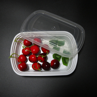 Forme en plastique de rectangle de récipient de nourriture de mur mince jetable blanc Microwavable