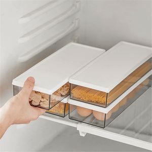 LEMT 3 uds contenedor de almacenamiento de alimentos de plástico para fideos finos contenedores de Pasta <span class=keywords><strong>Rectangular</strong></span> con tapas de bloqueo - Product Image 3