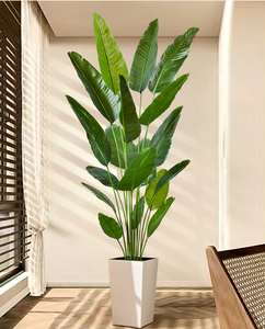 Pianta Artificiale Realistica di 1,8 m, Palma del Viaggiatore o Uccello del Paradiso con Vaso, Finta Palma Bananiera per Decorazioni Interne ed Esterne - Product Image 1