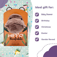 Coussin chauffant portable en peluche hippopotame mignon pour enfants, réutilisable et chauffant au micro-ondes, pour la thérapie par la chaleur