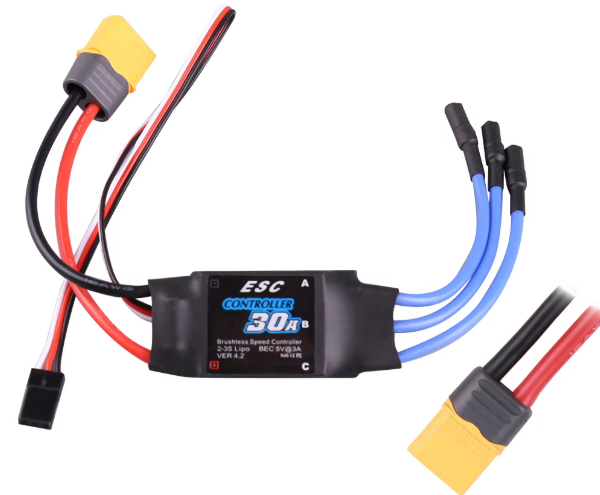 Black30A-Long line with welded banana head+XT60 plug