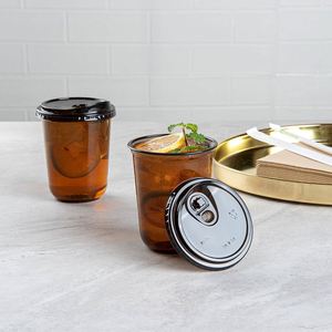 Custom Logo Single Wall 90mm 10-20oz Round Bottom Clear Ice Coffee <b>Plastic</b> <b>Cups</b> with Lids - Product Image 4