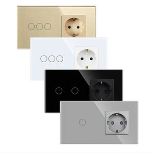 Chất lượng nhà cung cấp Khung kính 3 gang tường chuyển đổi và ổ cắm đặt 157*86 Mét Châu Âu ổ cắm và thiết bị chuyển mạch - Product Image 5