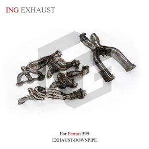 Colector de escape de alto flujo y tubo intermedio de acero inoxidable <span class=keywords><strong>ING</strong></span> para Ferrari 599, mejora de rendimiento de montaje directo, venta al por mayor - Product Image 3
