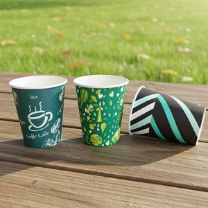 Vaso de Papel Desechable de Pared Simple con Impresión Personalizada, Ecológico, para Café Caliente, Precio de Fábrica - Product Image 1