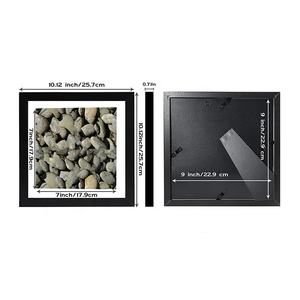 Rustik siyah ahşap resim çerçevesi desen HD pleksiglas fotoğraf çerçevesi duvar veya masa üstü ekran - Product Image 2