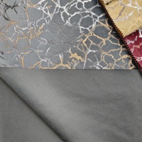 Design de luxe à la mode 100% polyester tricoté trois couleurs feuille imprimée bronzant tissu de velours hollande pour rideaux