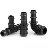 Accessoires pour ruban d'irrigation goutte à goutte, raccords de tubes, raccords de tuyaux, plastique noir 16 mm