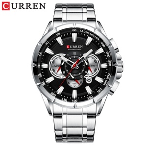CURREN 8363 Blue Men's <b>Watch</b> Chronograph Stainless Steel Belt <b>Watch</b> for Man 3atm Water Resistant Relojes curren - Product Image 3