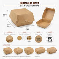 Boîte à hamburger jetable en carton ondulé, recyclable, biodégradable, robuste, longue, à 2 compartiments, noire, personnalisée, pour la vente à emporter en restaurant