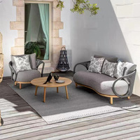Ensemble de canapé et chaises en rotin nordique pour l'extérieur, avec coussins imperméables, pour patios, balcons, jardins, villas et hôtels