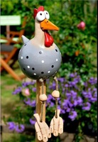 Nuevo producto lanza escultura ornamental de pollo de un gallo de pie estatua de pollo patio arte animal estatua arte diseño
