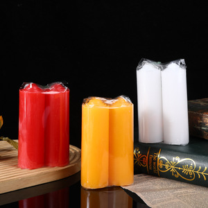 Bougie cylindrique en paraffine grossière sans fumée pour l'éclairage domestique, vente en gros, rouge, blanc, jaune, pour coupures de courant, <span class=keywords><strong>d</strong></span>'<span class=keywords><strong>urgence</strong></span>, romantique - Product Image 3