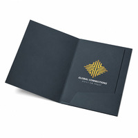 Carpeta de Presentación Ecológica de Papel Negro Especial con Bolsillos, Impresión de Logotipo Personalizado, Carpeta de Archivo A4