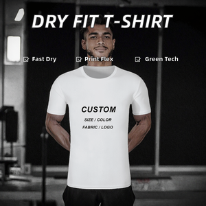 Camiseta para correr de manga corta, transpirable, ecológica, con estampado personalizado de 100% algodón, ropa deportiva sólida de secado rápido Unisex - Product Image 2