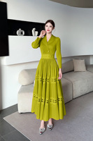 Nouvelle Robe Longue Plissée et Froncée pour Femme Grande Taille, Coupe Ample, Taille Naturelle, Manches Longues, Respirante, Lavable et Écologique – Collection Automne 2025