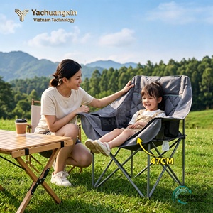 Chaise pliante d'extérieur avec dossier en coton, fauteuil de camping, dossier chauffant portable, chaise de loisirs, chaise de pêche - Product Image 4