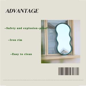 Miroir mural contemporain avec cadre élégant en verre transparent pour la décoration intérieure de la maison, du bureau, de la chambre à coucher et de l'hôtel - Product Image 5