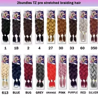 Extensions de cheveux synthétiques pré-étirées de 24 et 48 pouces, très demandées, faciles à tresser, qualité supérieure