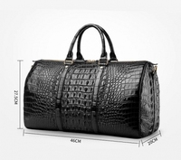 Sac de sport personnalisé en cuir de vachette à motif de crocodile, sac de voyage de nuit en cuir véritable