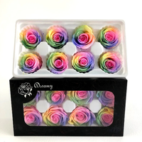 P-2 Witte Ge conserveerde Rozen in een Doos 4-5cm Decoratieve Bloemstukken DIY Ge conserveerde Bloemen Huisdecoratie Bruidsdouche Bloemen