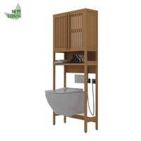 Meuble de rangement pour salle de bain, organisateur au-dessus des toilettes, étagères en bambou, unité moderne, gain de place, meuble-lavabo pour salle de bain