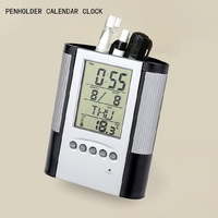 Jam Meja Digital LCD Hadiah Desktop dengan Alarm Musik, Kalender, dan Tempat Pena