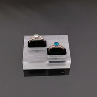 Transparent De Luxe Acrylique Couple Anneau Stand Présentoir Lumière De Luxe Stand Affichage pour Mariage Bague En Diamant Objets Décoratifs