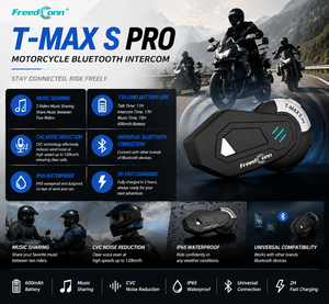 Interphone FreedConn <span class=keywords><strong>TMAX</strong></span> avec radio FM, intercom Bluetooth pour 6 motards, <span class=keywords><strong>casque</strong></span> <span class=keywords><strong>de</strong></span> moto, écouteurs étanches pour communication <span class=keywords><strong>de</strong></span> groupe - Product Image 3