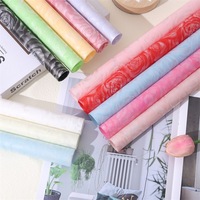Papier d'emballage imperméable à motifs de roses, papier d'emballage cadeau semi-transparent, matériel pour fleuristes