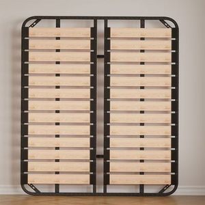 Base de Cama Plegable de Metal con Láminas de Madera, Base de Plataforma Resistente para Colchón, Soporte para Dormitorio de Invitados - Product Image 1