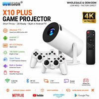 Vente en gros de projecteurs de jeu portables X10PLUS Android 11, projecteur de jeu 4K 3D avec console de jeu sans fil 2.4G, manette de jeu