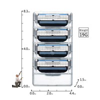 Cartouches de rechange pour rasoir Mach 3, lames triples en acier inoxydable pour le rasage, tête de rasage pour hommes, pour usage professionnel
