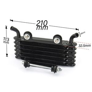 Resfriador de Óleo de Motor Preto para Motocicletas <span class=keywords><strong>Honda</strong></span> Yamaha 200mm 125CC-250CC Universal - Product Image 3