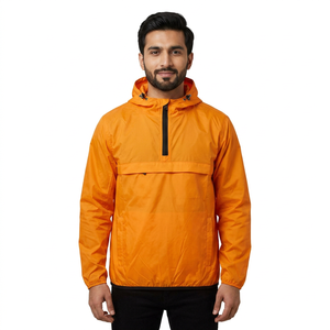 Veste coupe-vent pour homme de haute qualité, personnalisée, en toile, à capuche, couleur unie, vente en gros, style décontracté, coupe-vent, pour la saison d'automne - Product Image 1