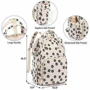 Sac à langer élégant en velours côtelé avec sangles pour poussette et poches isothermes pour les parents nomades - Product Image 6