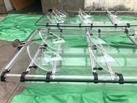 Kayak durable à fond transparent pour 6 personnes pour lacs et rivières Bateau transparent avec 1 an de garantie Bateau à rames