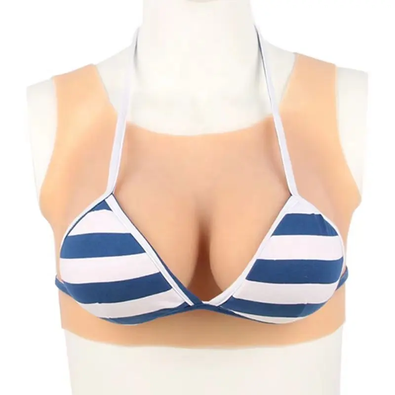 Round collar fake silicone bra breast form for Crossdressers Drag Queen Transgender