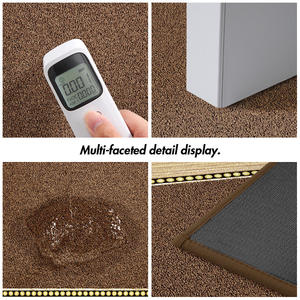 Paillasson d'entrée rectangulaire antidérapant résistant aux taches pour intérieur, en fibre de polyester, motif géométrique, couleur unie - Product Image 1