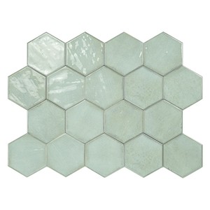 Piastrella Esagonale Fez Acquamarina 13 x 15 Cm Finitura Lucida Bordi Irregolari - Product Image 2
